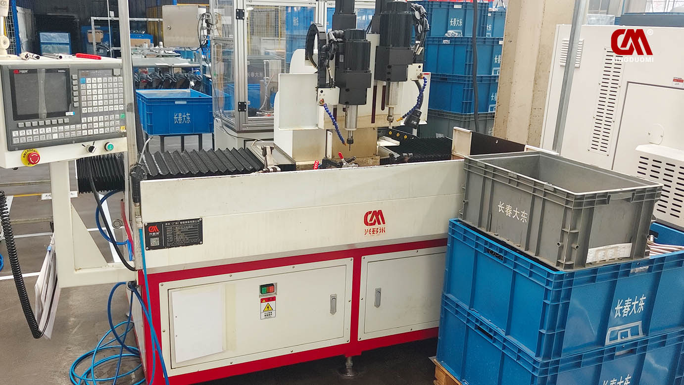 Real customer factory floor with DUOMI CNC drilling & tapping machines in operation